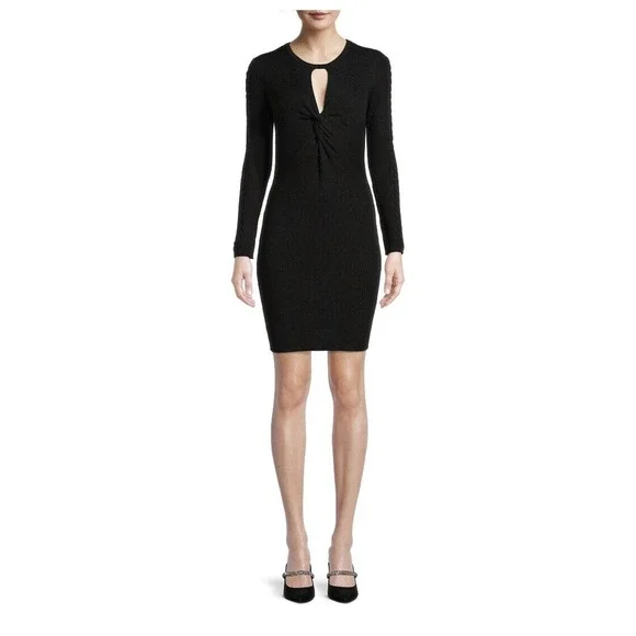 No Boundaries | Dresses | No Boundaries Juniors Black Keyhole Long Sleeve  Cutout Twist Front Sweater Dress | Poshmark